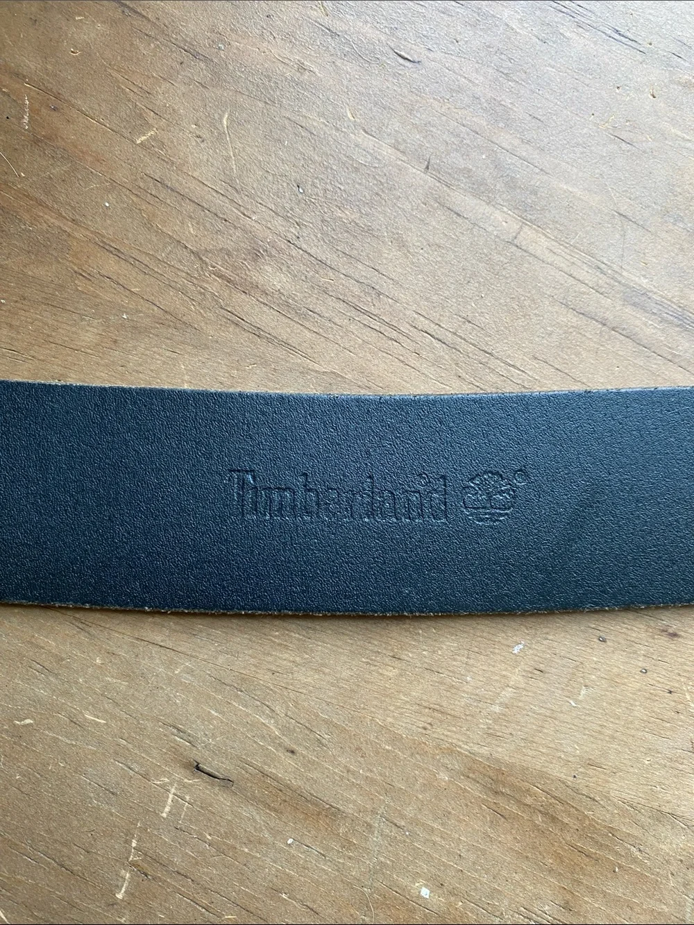 Timberland Black Leather Men's Belt with Embossed Logo Size 36